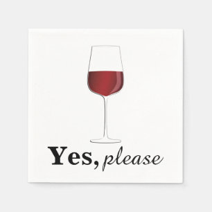 Ja, snälla Vin - Cocktail Napkin Pappersservett