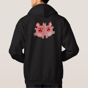 JA!! Söta Tecknade Grisar Hoodie (baksida)