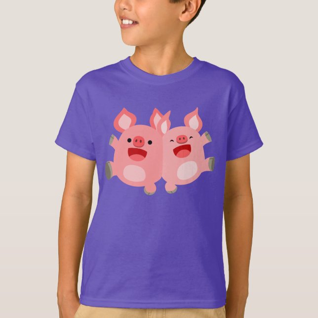 JA!! söta tecknade grisarna barn t-shirt (Framsida)