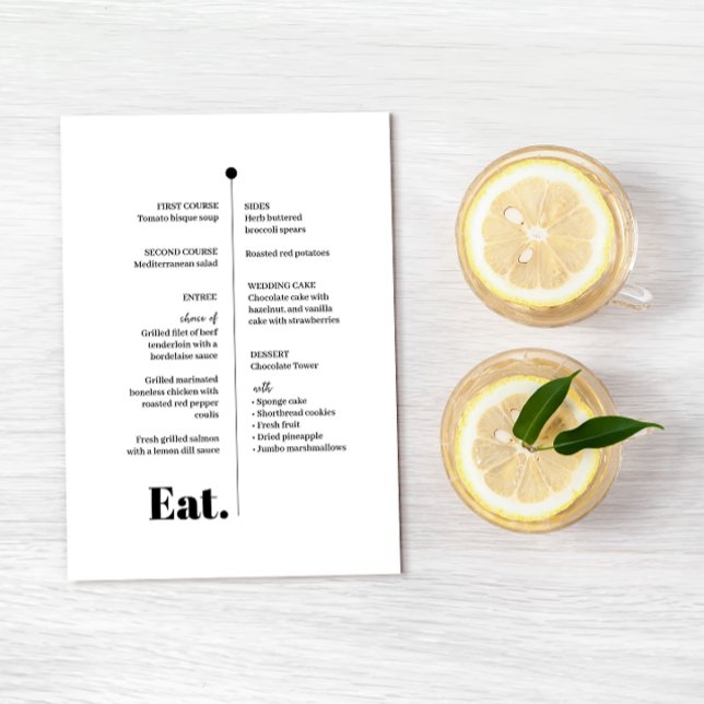Ja ・ Svartvit meny ・ Modern typografi (Skapare uppladdad)
