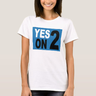Ja till 2 Kvinnobesättning-nacke Shirt M T-shirt