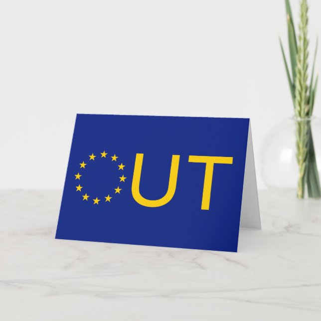 JA TILL BREXIT, UK "UT" av Europeiska Kort (Framsida)