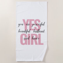 Ja, tjejen du är vacker, Motivational Girl Print