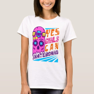 Ja tjejer kan skateboard skateboardåkning skateboa t shirt