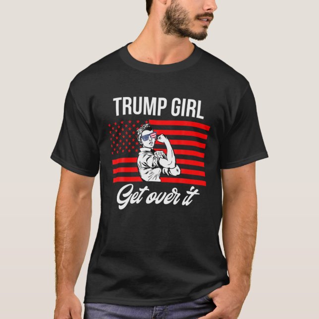 Ja, Trumpflicka får över den amerikanska flagga 20 T Shirt (Framsida)