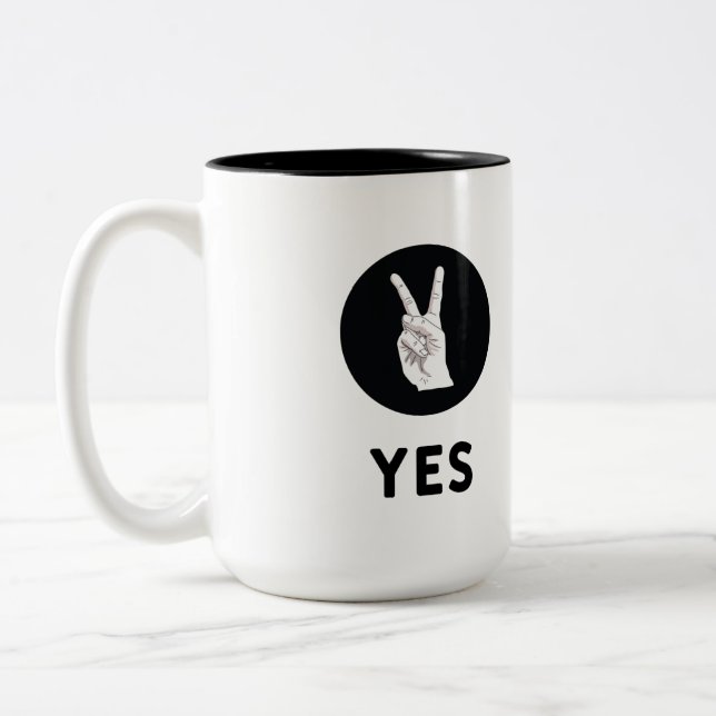 Ja, två ton kaffe mugg (Vänster)