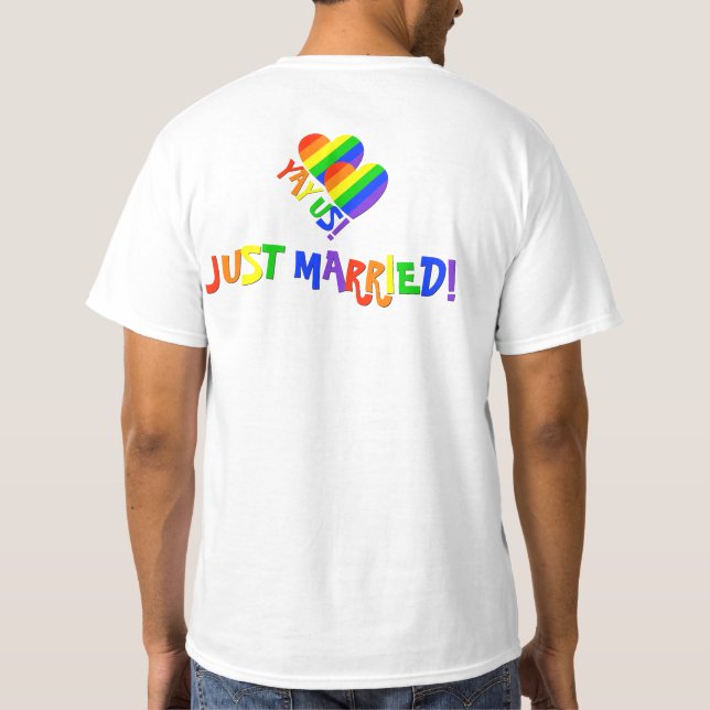 JA, USA! Gay Par Pride Ny gifta T Shirt (Baksida)