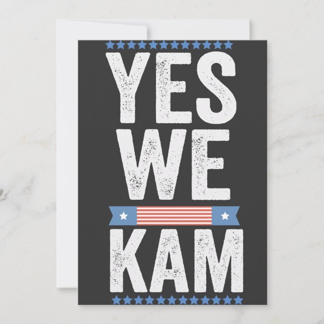 Ja, vi Kam 2024 American Flagga Inbjudningar (Framsida)