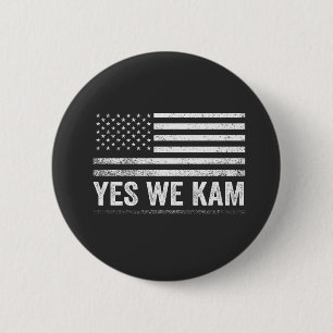 Ja, vi Kam 2024 American Flagga Knapp
