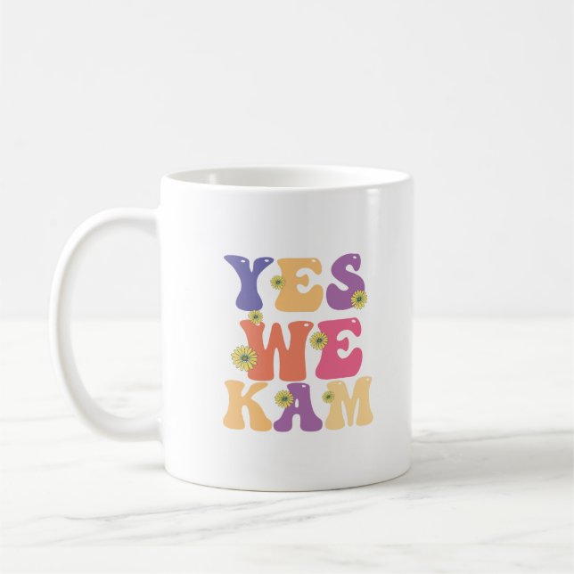 Ja, vi Kam Gift Kamala Funny Kaffemugg (Vänster)