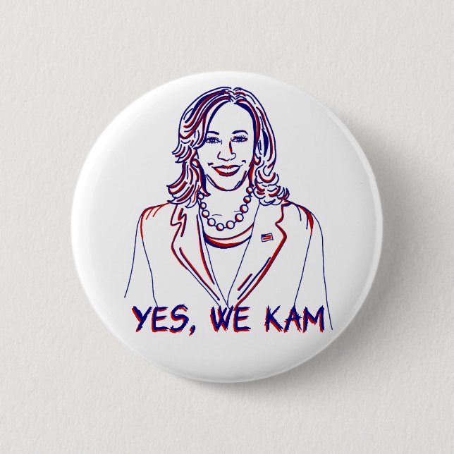 Ja, vi Kam! Kamala Harris 2024 Val Knapp (Framsida)