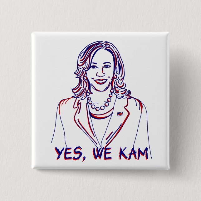 Ja, vi Kam! Kamala Harris 2024 Val Knapp (Framsida)