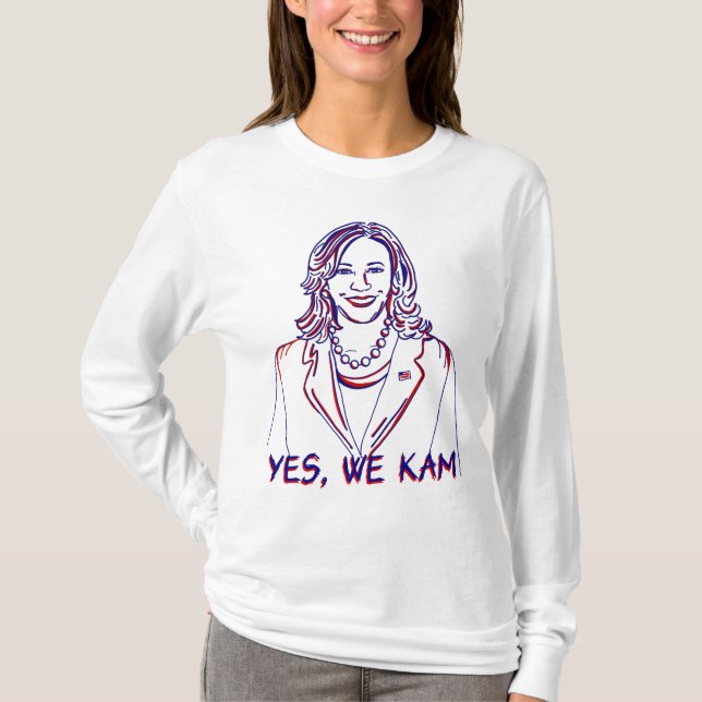 Ja, vi Kam! Kamala Harris 2024 Val T Shirt (Framsida)