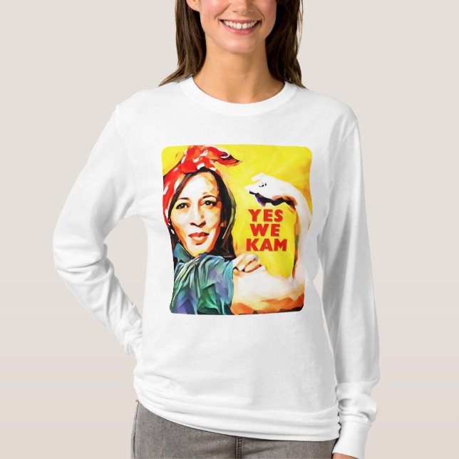 Ja, vi Kam - Kamala Harris Tim Walz 2024 T Shirt (Framsida)
