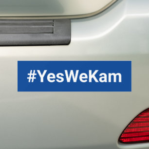 Ja, vi Kam #YesWeKam röstar för Kamalas vita blå Bildekal