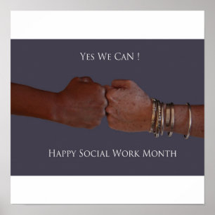 Ja, vi kan, arbetsmånaden Lycklig Social Poster