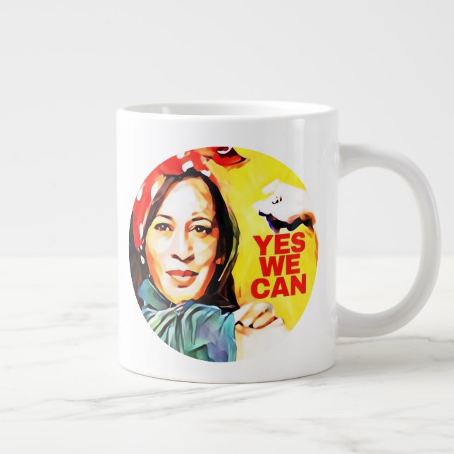 Ja, vi kan - Kamala Harris-valet 2024 Jumbo Mugg (Höger)