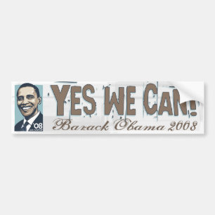 Ja Vi Kan! Obama Bildtext  Bildekal