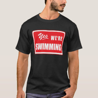 Ja, vi simmar simma matchande team simmer bassäng t shirt