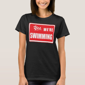 Ja, vi simmar simma matchande team simmer bassäng t shirt