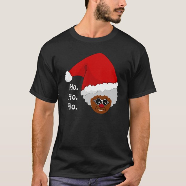 Ja Virginia, finns det svart jultomten T-shirt (Framsida)