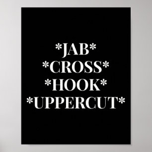 Jab Cross Hook Uppercut Boxare Träning Kvinnor Kic Poster