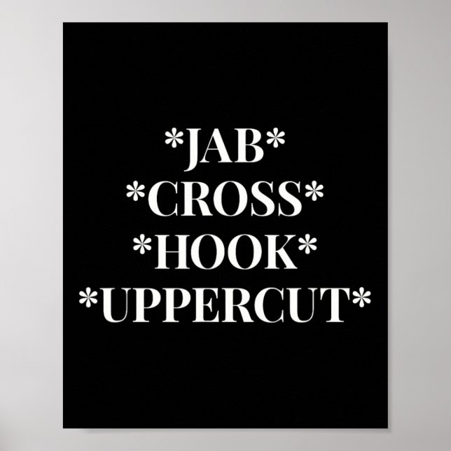 Jab Cross Hook Uppercut Boxare Träning Kvinnor Kic Poster (Framsidan)