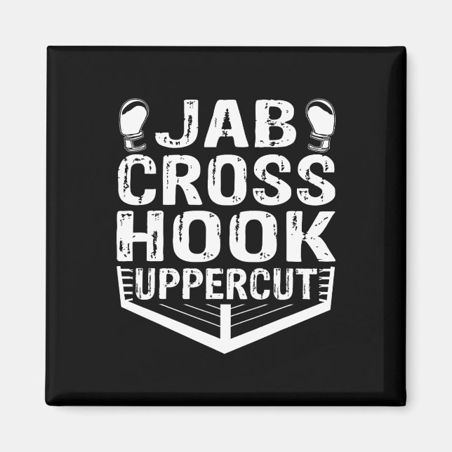 Jab Cross Hook Uppercut Boxare Träning Män Kvinnor Magnet (Framsidan)