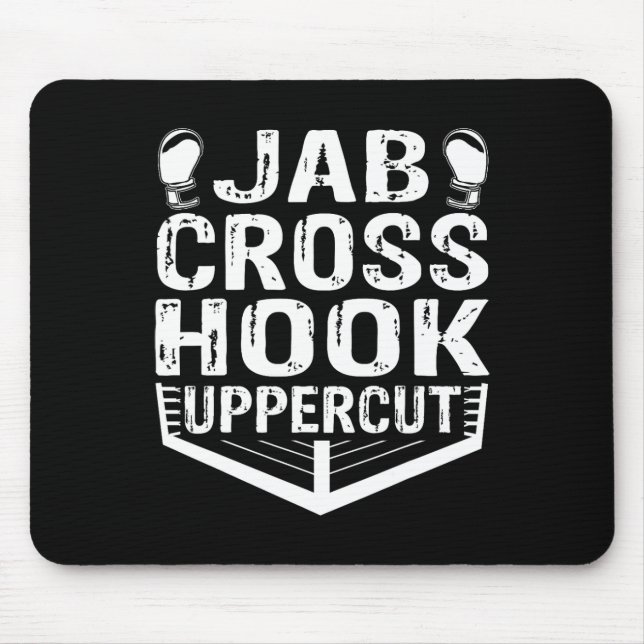 Jab Cross Hook Uppercut Boxare Träning Män Kvinnor Musmatta (Framsidan)
