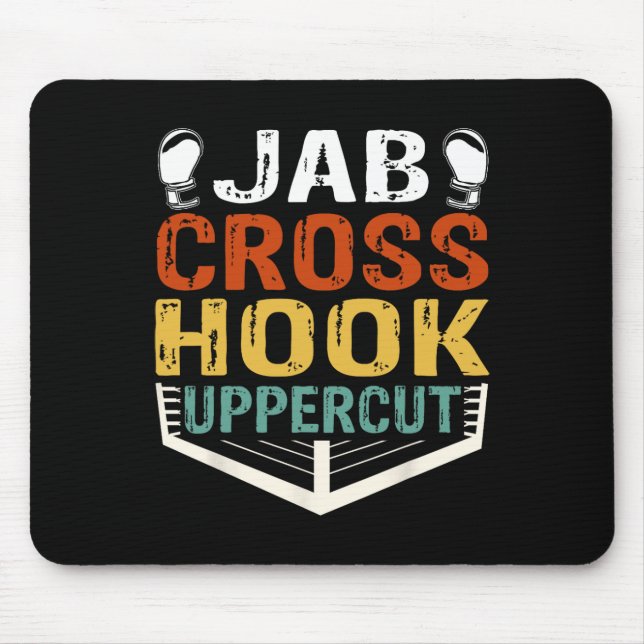 Jab Cross Hook Uppercut Boxare Träning Män Kvinnor Musmatta (Framsidan)