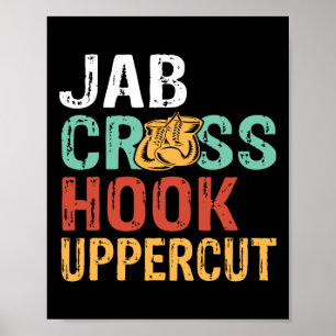 Jab Cross Hook Uppercut Boxare Träning Män Kvinnor Poster