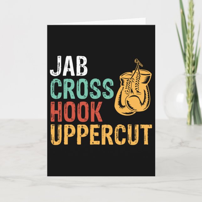 Jab Cross Hook Uppercut Boxer Träning Män Kvinnor  Kort (Framsida)