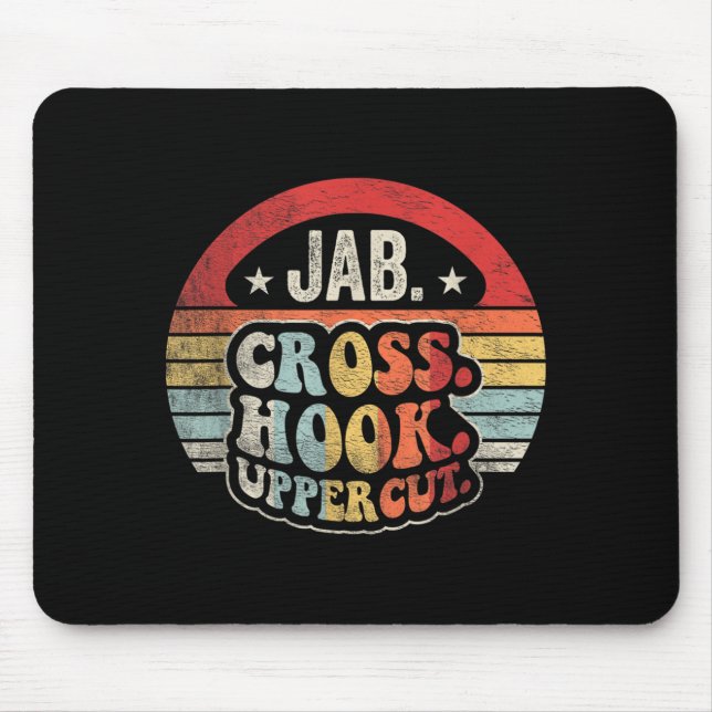 Jab Cross Hook Uppercut Boxning Retro Vintage Musmatta (Framsidan)