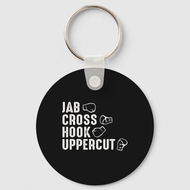 Jab Cross Hook Uppercut Boxningshandskor Boxare  Nyckelring (Framsida)