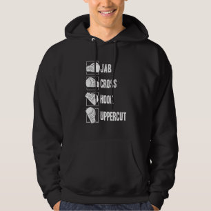 Jab Cross Hook Uppercut Kickboxning Boxnings Träna Hoodie