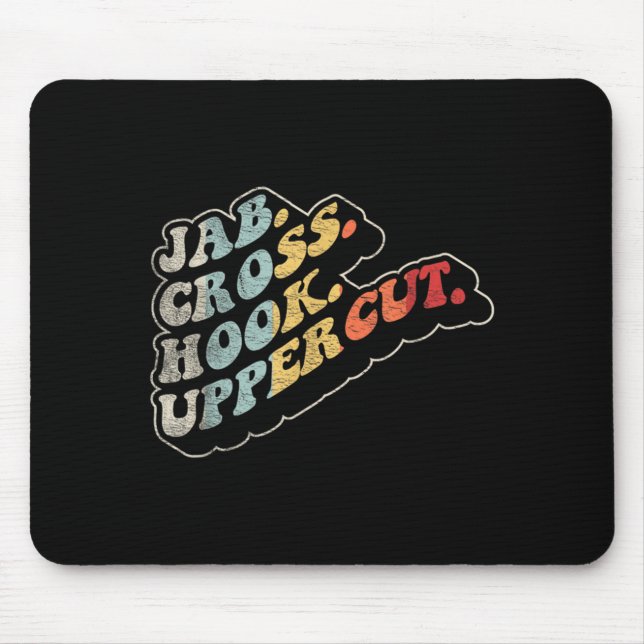 Jab Cross Hook Uppercut Retro Boxning Combat Sport Musmatta (Framsidan)