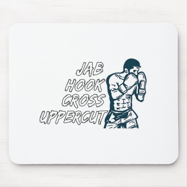 Jab Hook Cross Uppercut Boxning För Boxare Män Poj Musmatta (Framsidan)
