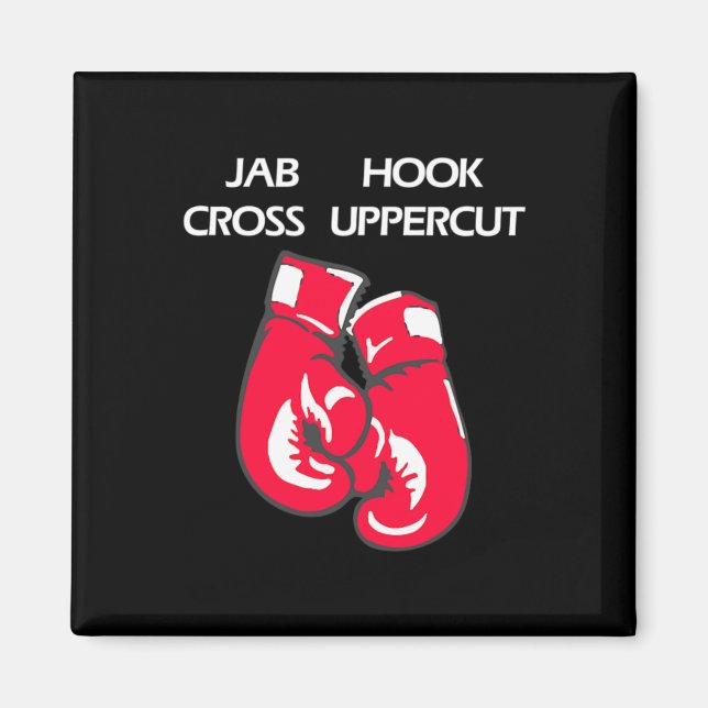 Jab Hook Cross Uppercut Kampsport Boxning  Magnet (Framsidan)
