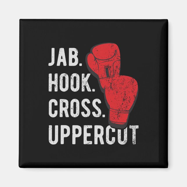 Jab, Hook, Cross, Uppercut - Kickboxning Och Boxni Magnet (Framsidan)
