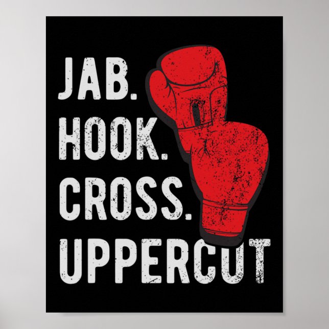 Jab, Hook, Cross, Uppercut - Kickboxning Och Boxni Poster (Framsidan)