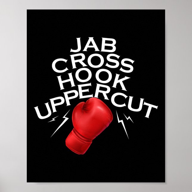 Jab Kor Krok Uppercut Boxer Funny Boxing Trainin Poster (Framsidan)