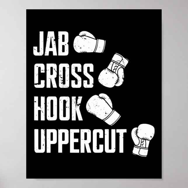 Jab Kor Krok Uppercut Boxer Workout Kickboxing Poster (Framsidan)