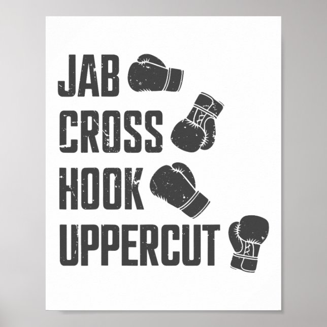 Jab Kor Krok Uppercut Funny Boxing Coach Trainin Poster (Framsidan)