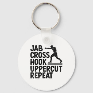 Jab Kor Krok Uppercut Repeat Boxer Sports Athlet Nyckelring