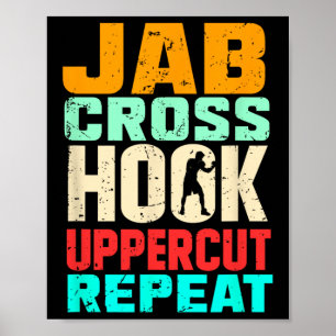Jab Kor Krok Uppercut Upprepa Retro Kickboxing mm Poster