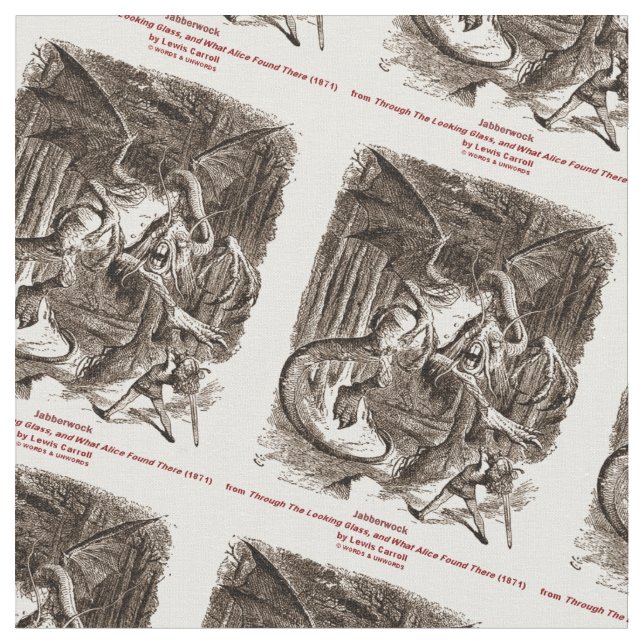Jabberwock by Lewis Carroll through Tittar Glass Tyg (Närbild)