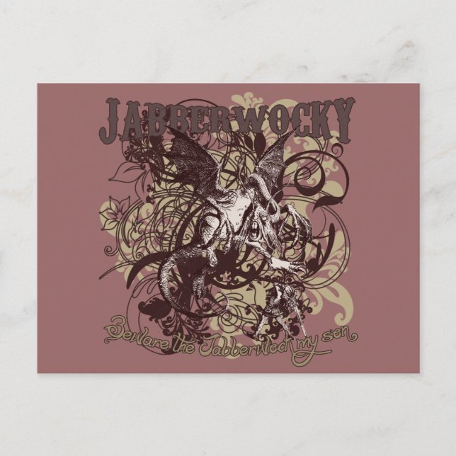 Jabberwocky Carnivale Stil Vykort (Framsida)