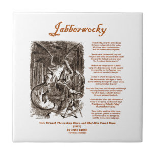 Jabberwocky dikt av Lewis Carroll (den svart Kakelplatta
