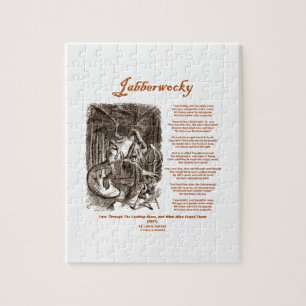 Jabberwocky dikt av Lewis Carroll (den svart Pussel