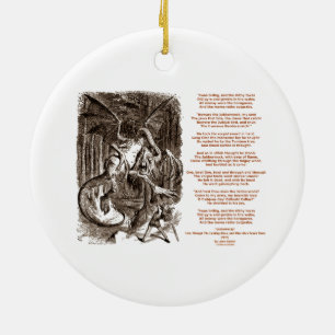 Jabberwocky dikt av Lewis Carroll Julgransprydnad Keramik